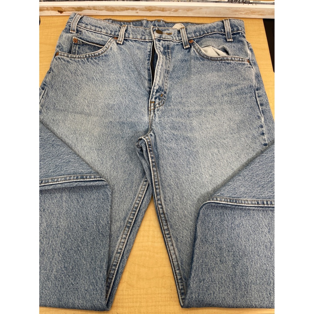 Vintage Levis 505 Orange Tab Jeans Mens 33x32 Light Wash Straight Leg Brazil